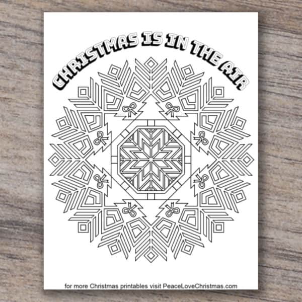 Printable Christmas Mandala Coloring Pages Peace Love Christmas