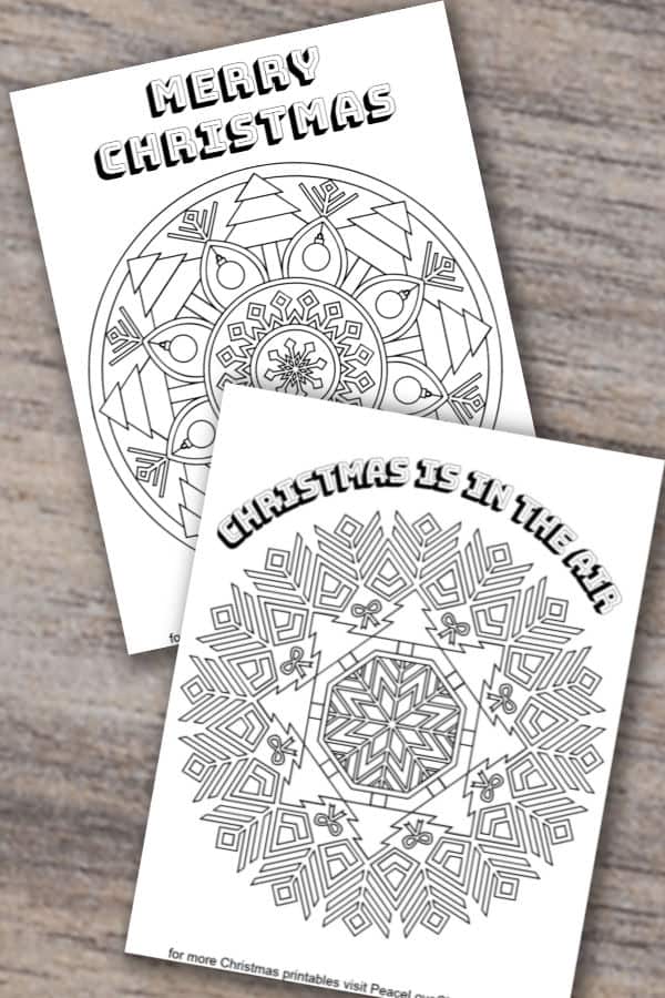 printable Christmas mandala coloring pages