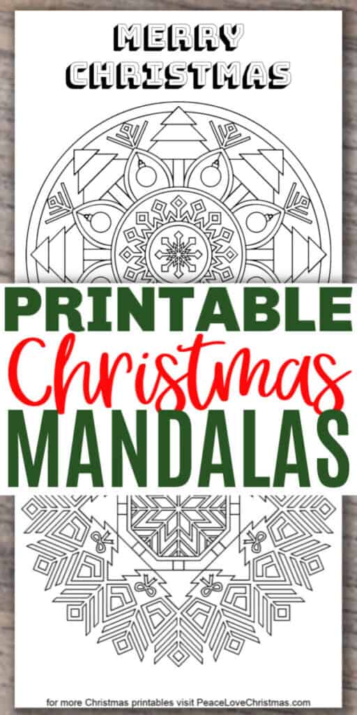 Printable Christmas Mandala Coloring Pages