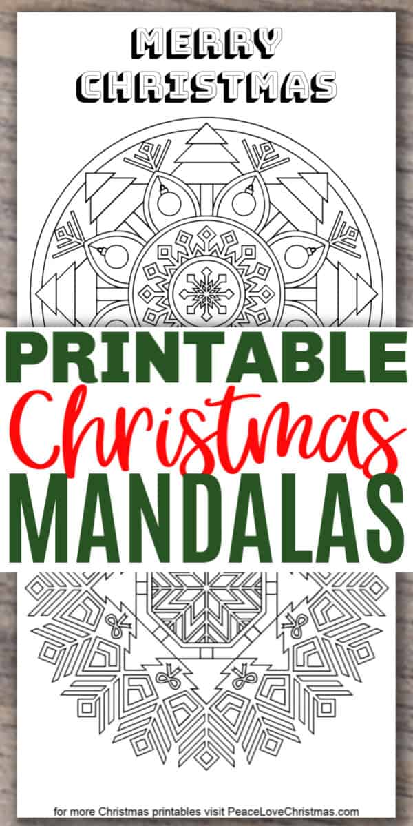 printable Christmas mandala coloring pages