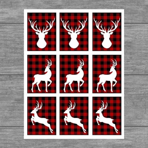 free printable Christmas plaid gift tags