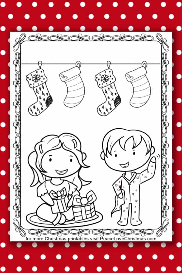 Printable Christmas Morning Coloring Page