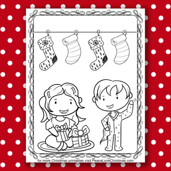 Printable Christmas Morning Coloring Page