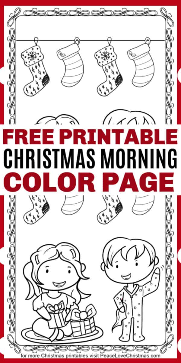 Printable Christmas Morning Coloring Page