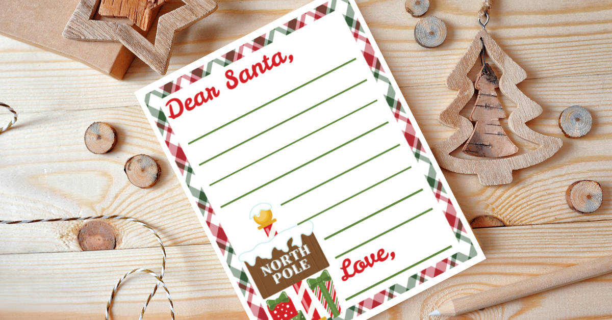 Free Printable Letter to Santa - Peace Love Christmas