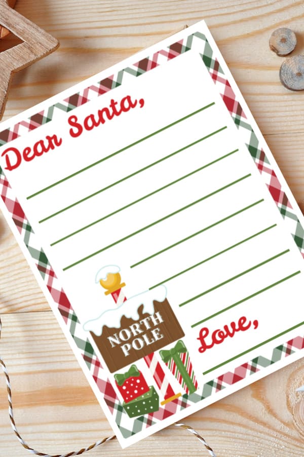 free Santa letter template