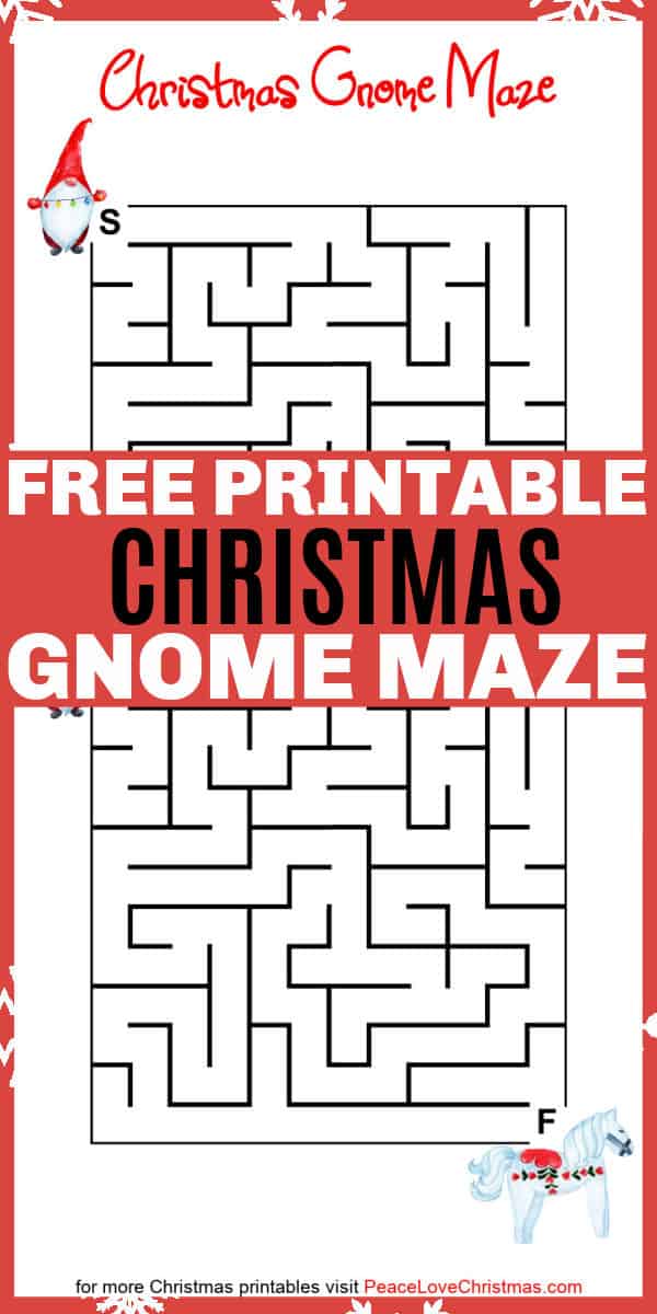 printable Christmas mazes with gnomes