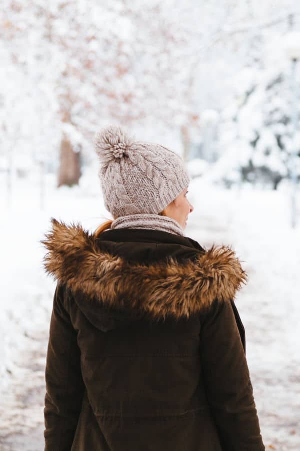 going on a winter walk to reduce holiday stress