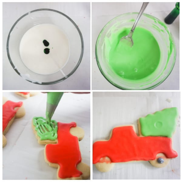 instructions for red truck Christmas cookies