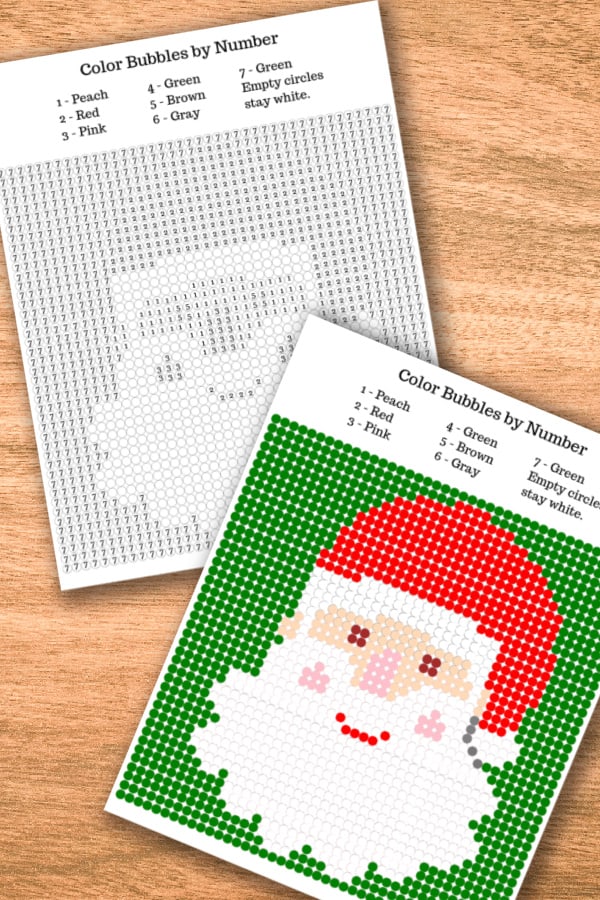 Santa Christmas Color by Number Printable - free download