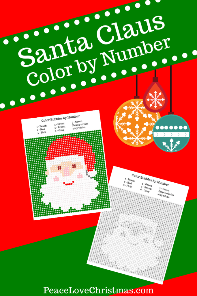 Santa Christmas Color by Number Printable