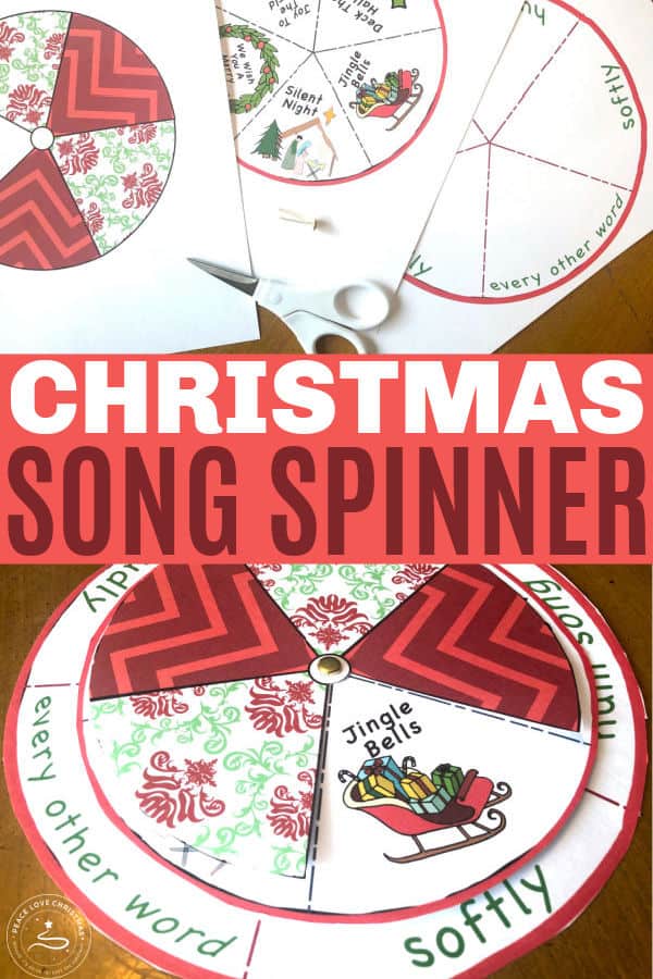 Printable Christmas Song Spinner Game