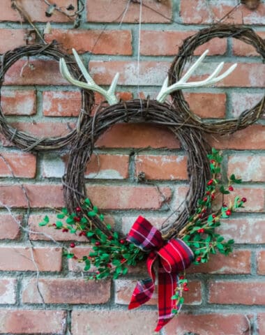 DIY Grapevine Mickey Christmas Wreath