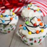 decorated Christmas Lights Cupcakes