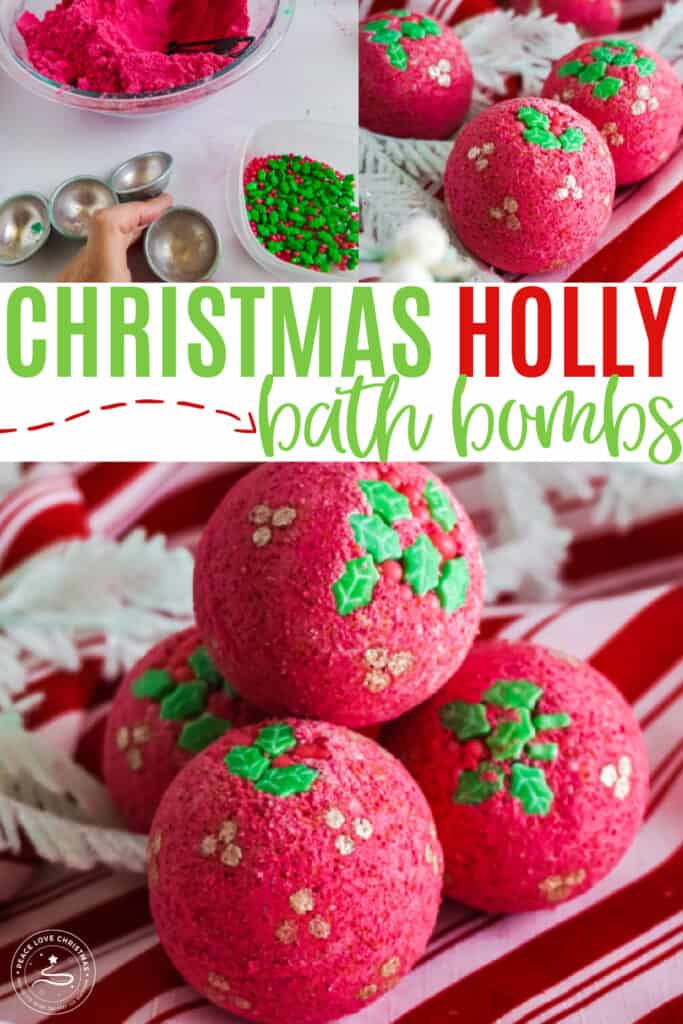 Holly Christmas bath bombs