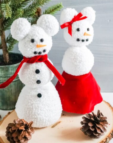 Mickey sock snowman craft