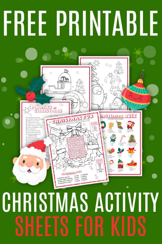 Christmas activity sheets for kids