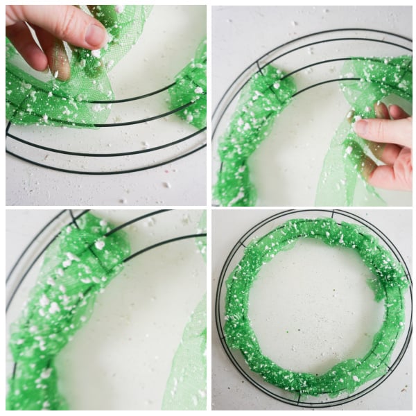 making a grinch wreath