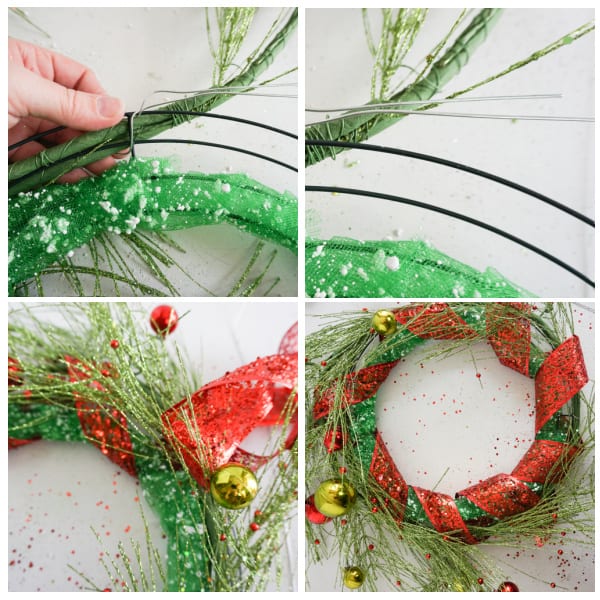 how to make a wreath using floral stems