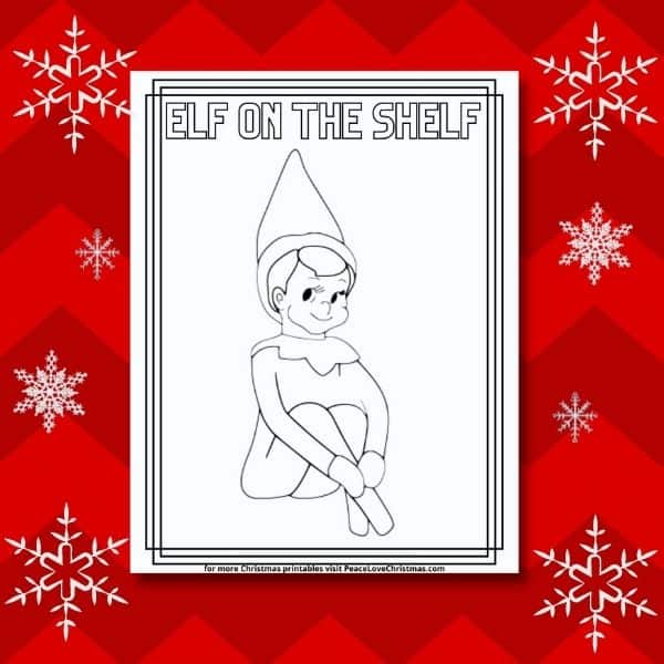 elf on the shelf coloring sheet