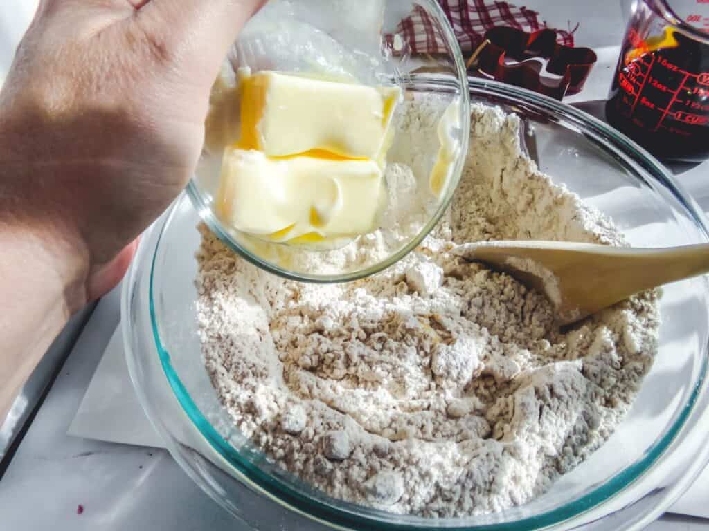 butter and gingerbread mixture