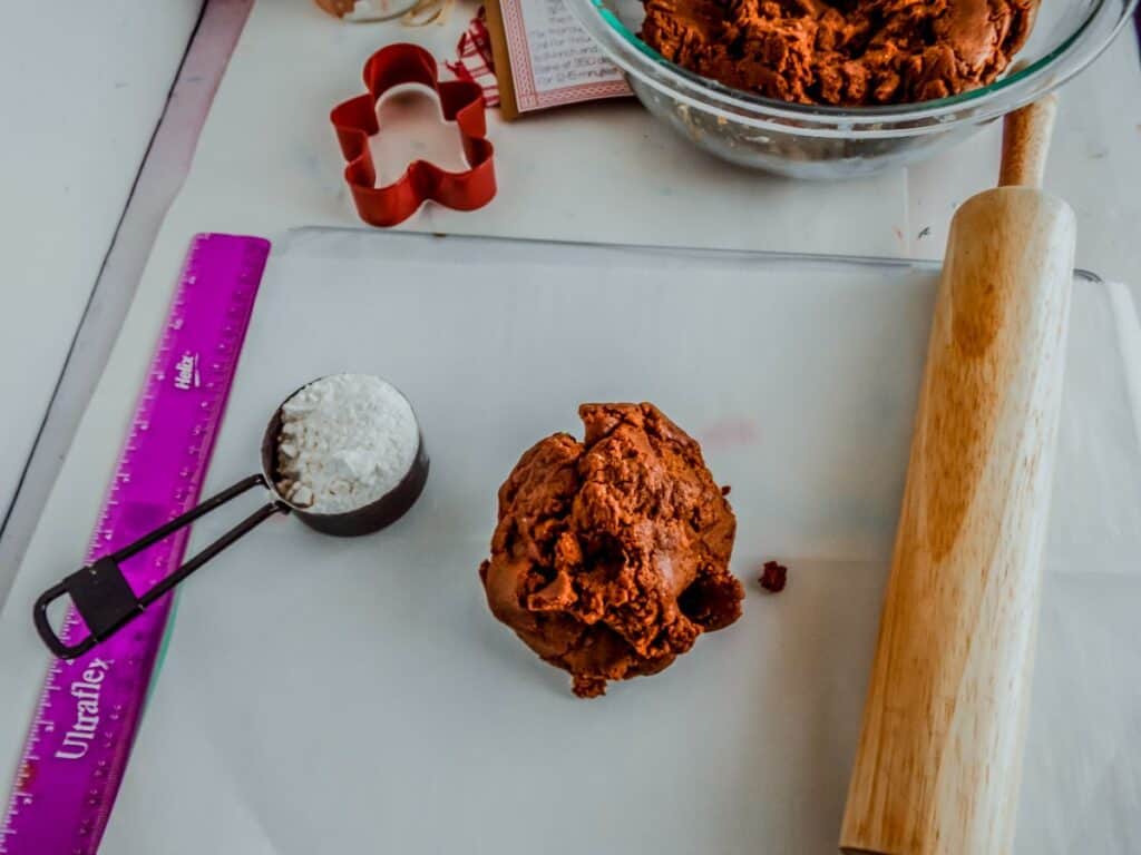 Rolled gingerbread dough