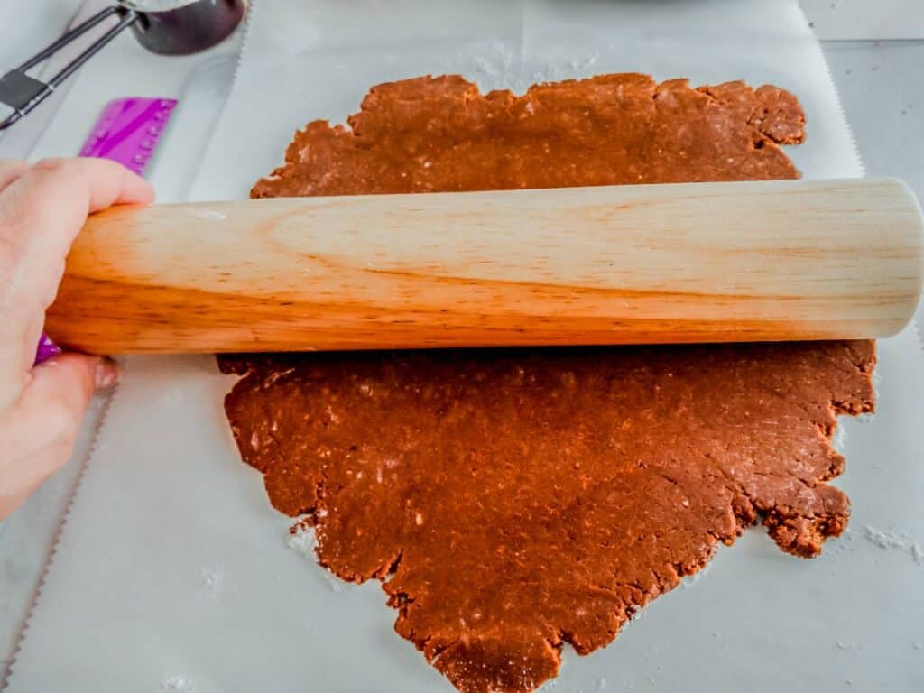 Flattened gingerbread dough