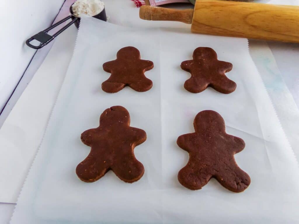 Cutted gingerbread cookies