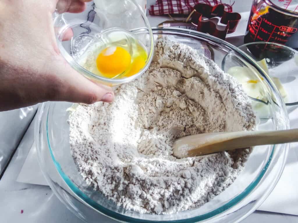 egg and gingerbread mixture