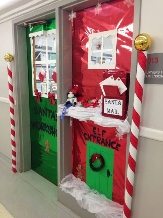 Santa and the elves' doors