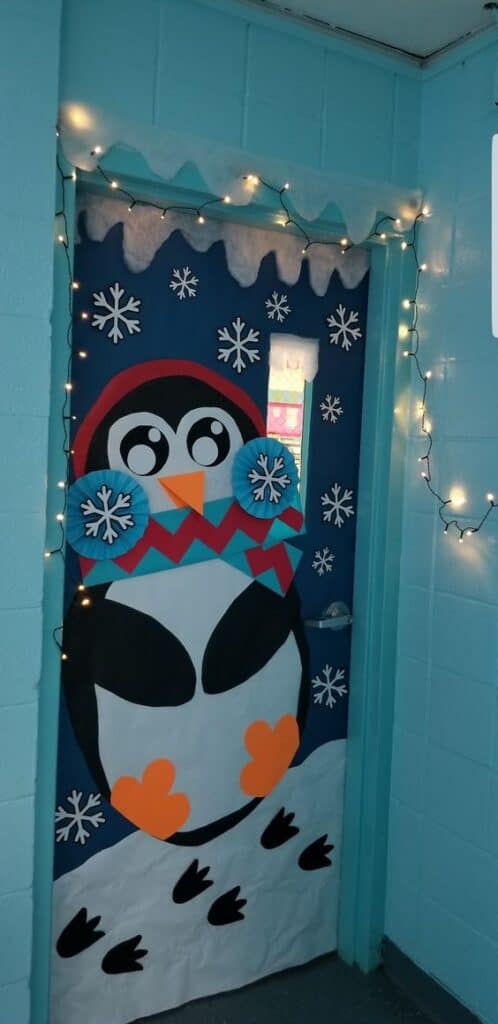 Cute penguin and snowflakes design