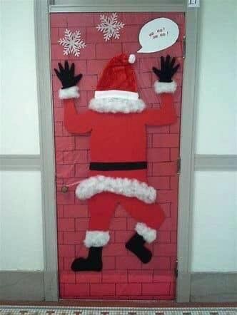 Santa slamming into a door