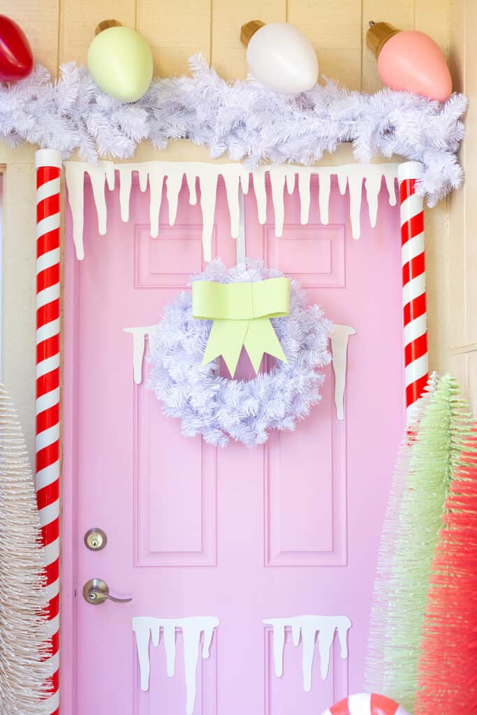 Candy colored christmas door