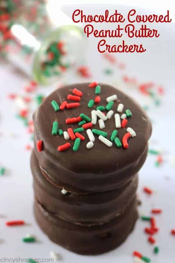 Stack of choco butter crackers with sprinkles