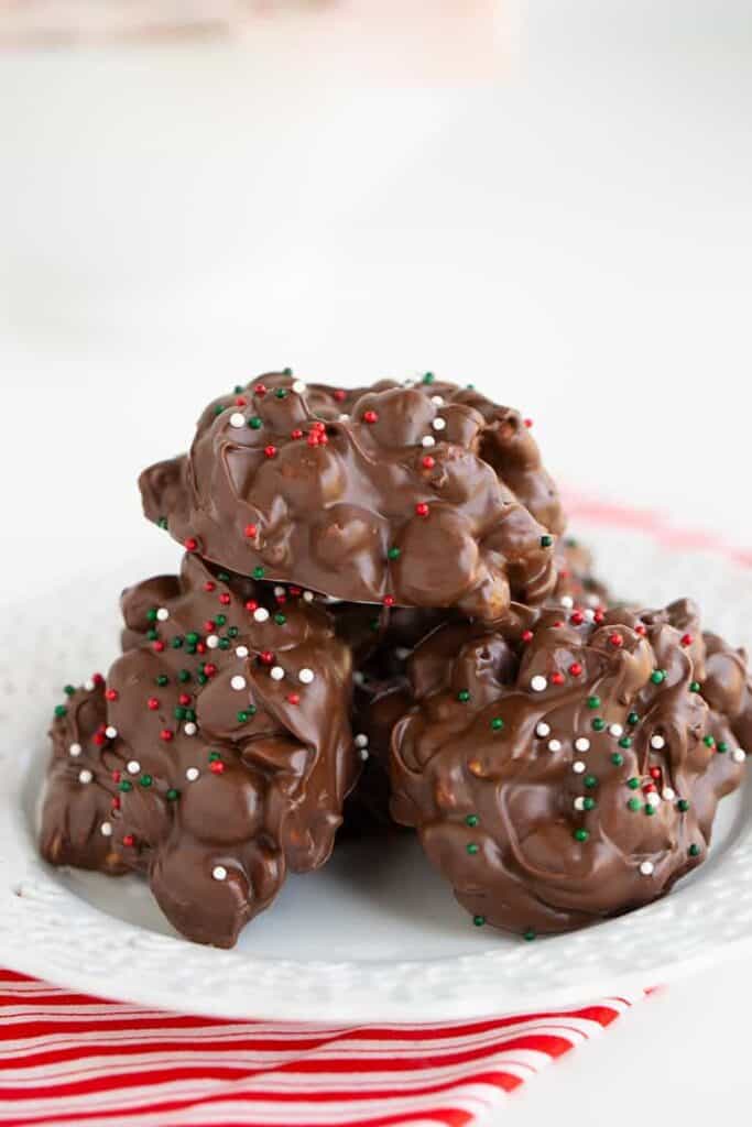 Crockpot candy on a plate