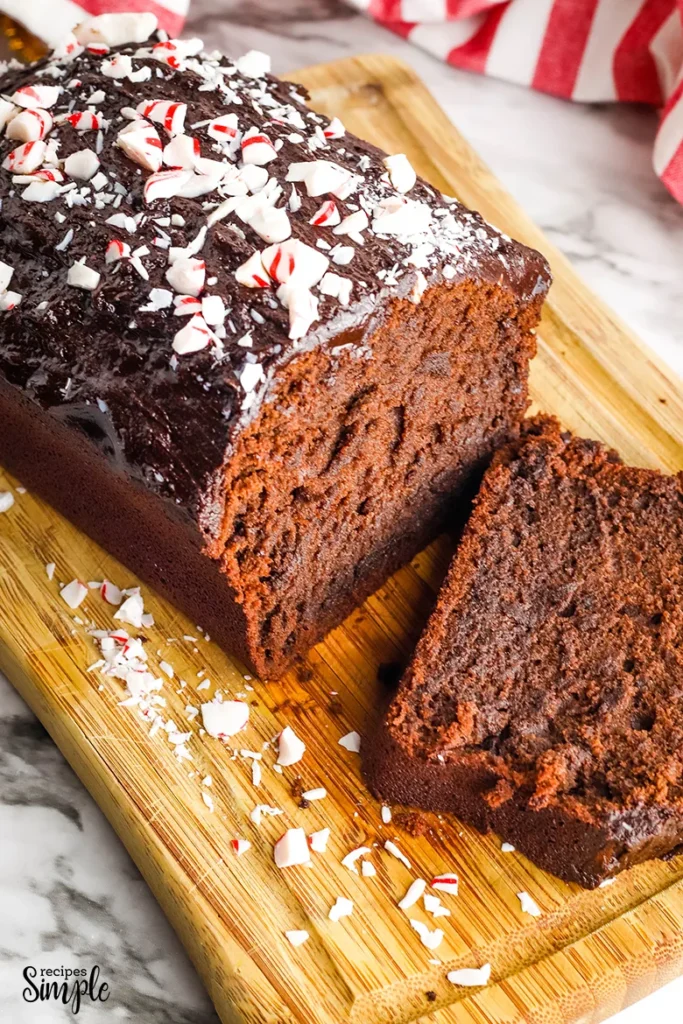 Sliced choco peppermint pound cake