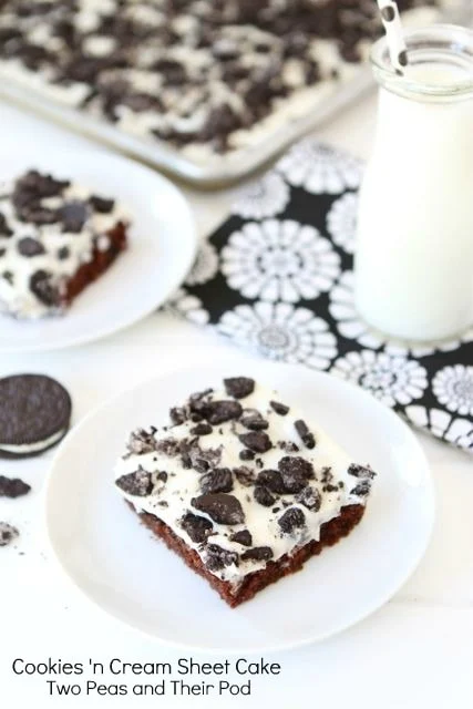 slice of cookies n cream cake with milk on the side