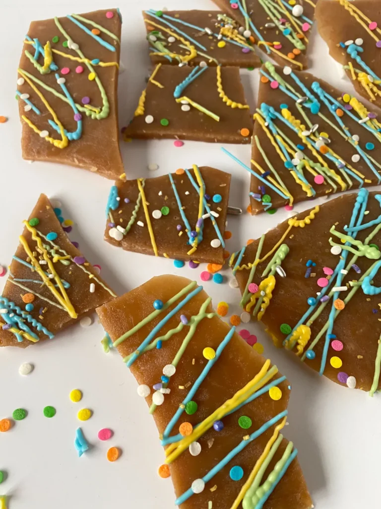 Toffee pieces with sprinkles