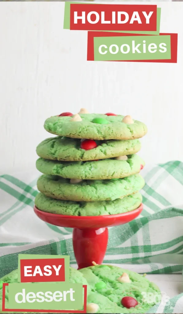 Stack of green cookies