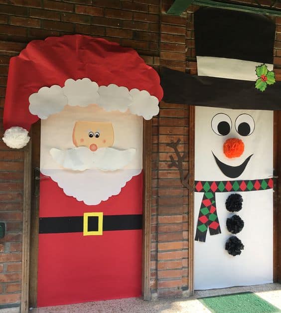 christmas office door decorating ideas snowman