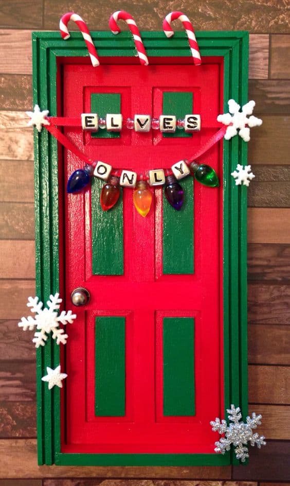 Green and red elves only door