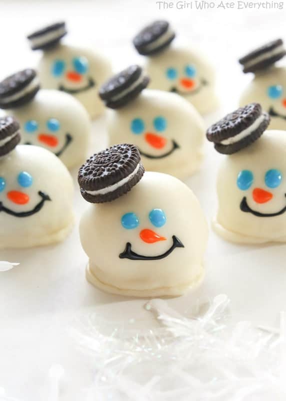 Snowman head oreo balls