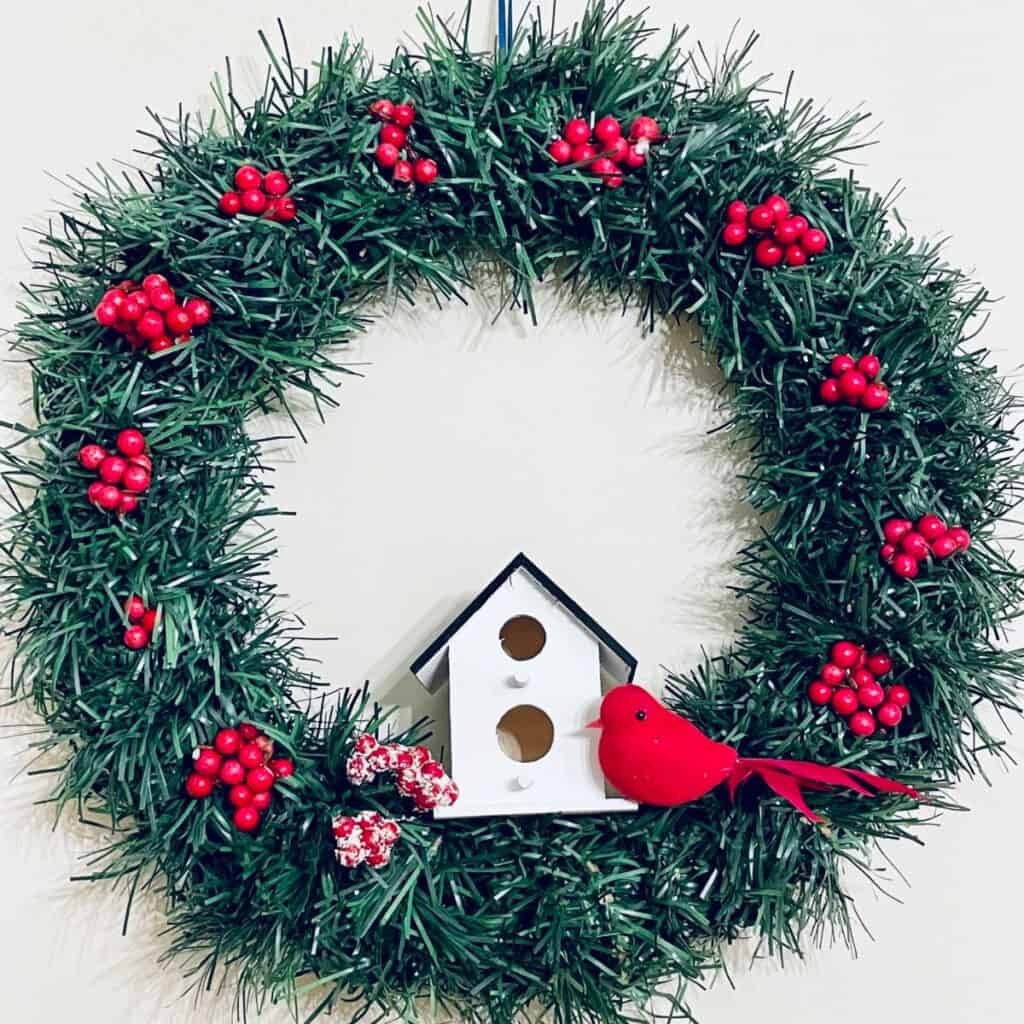 Christmas Cardinal Dollar Tree Wreath DIY