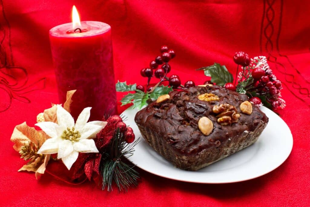 Dessert on a plate with decorations