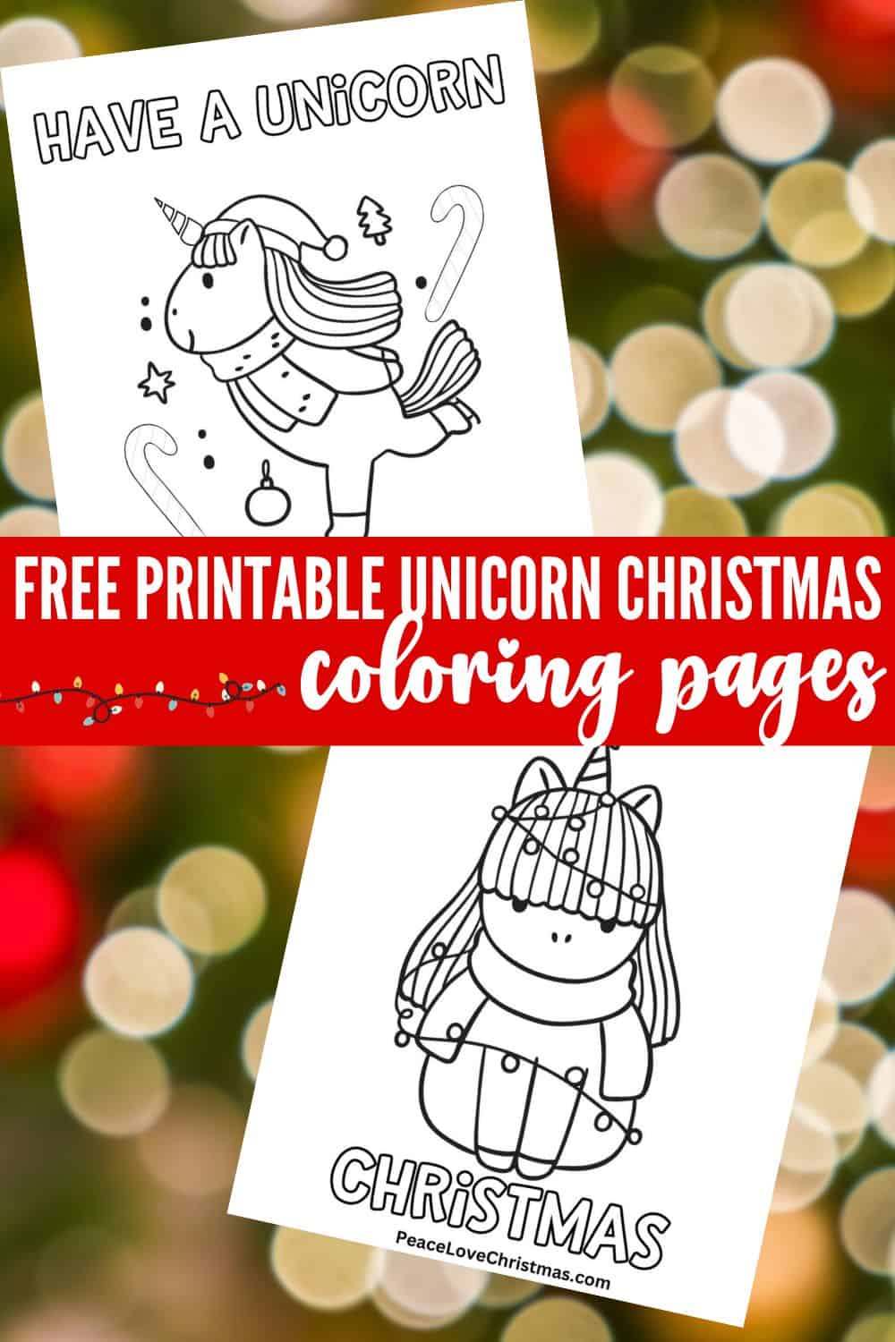 Free Printable Christmas Unicorn Coloring Pages
