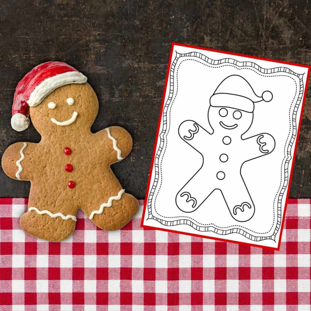 gingerbread man printable and a gingerbread cookie