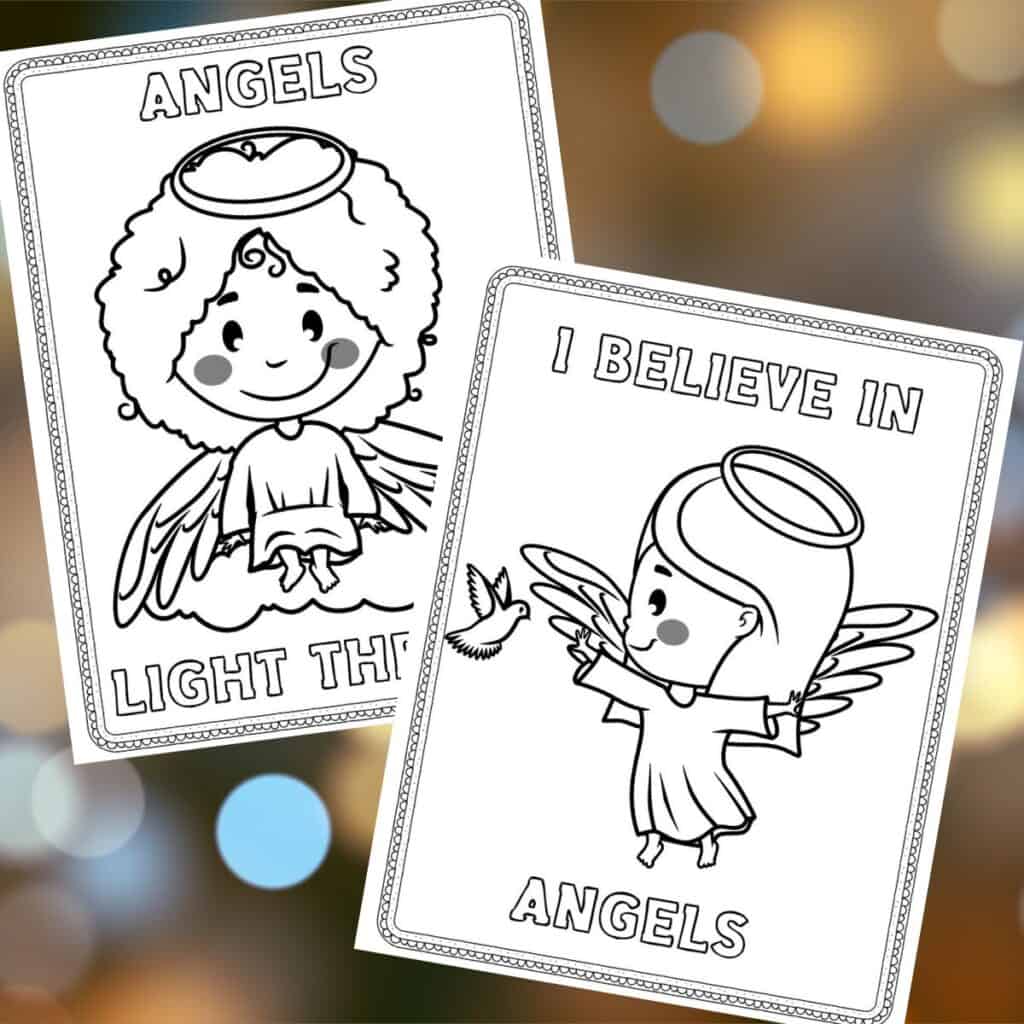 2 Angel coloring sheets