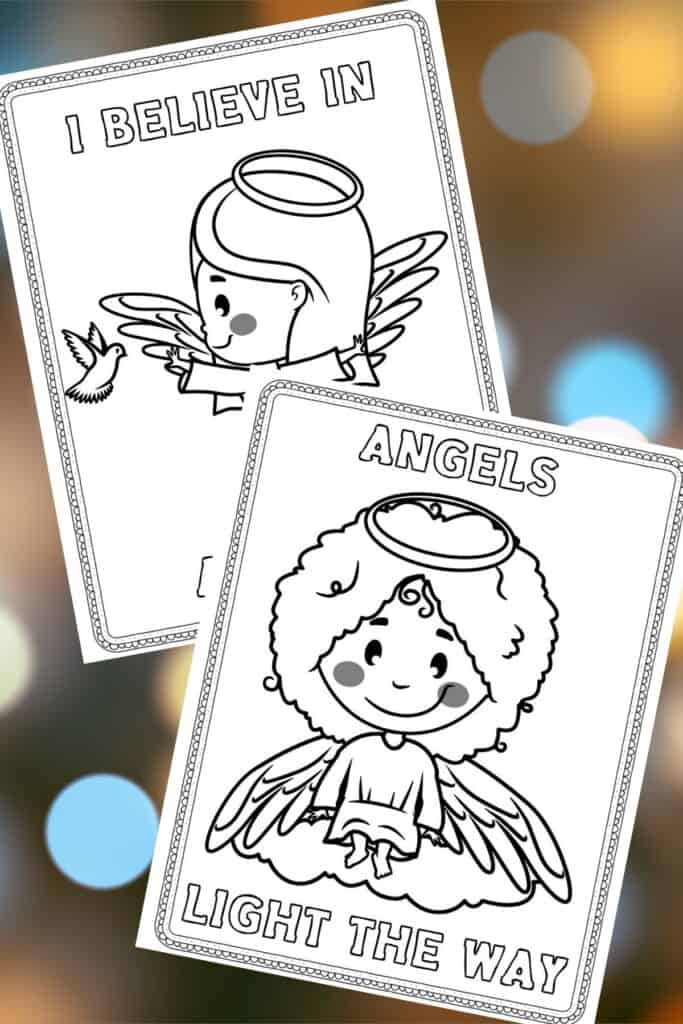 2 Printable Free Angel Coloring Worksheets