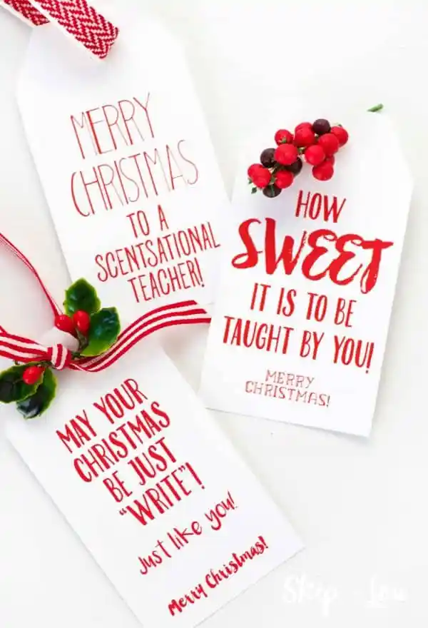 3 Christmas Tags for teachers