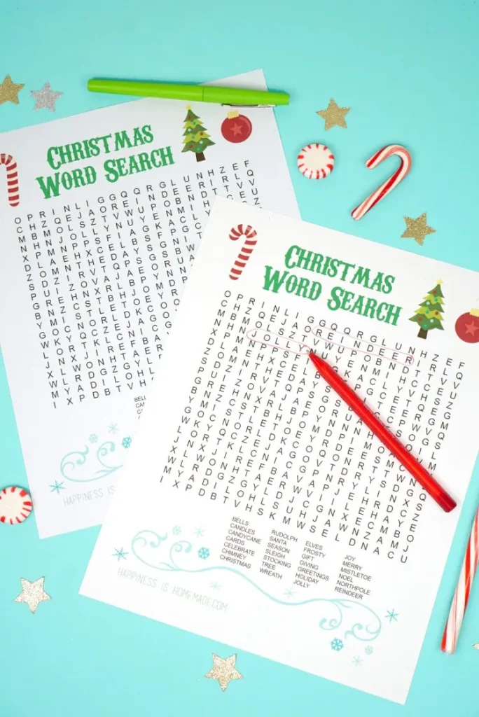 Printable Christmas Word Search Game